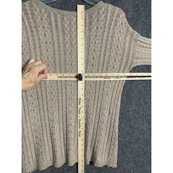 American Eagle Outfitters Tunic Sweater Women L Cable Stitch Mauve Beige Pull On - Picture 12 of 16